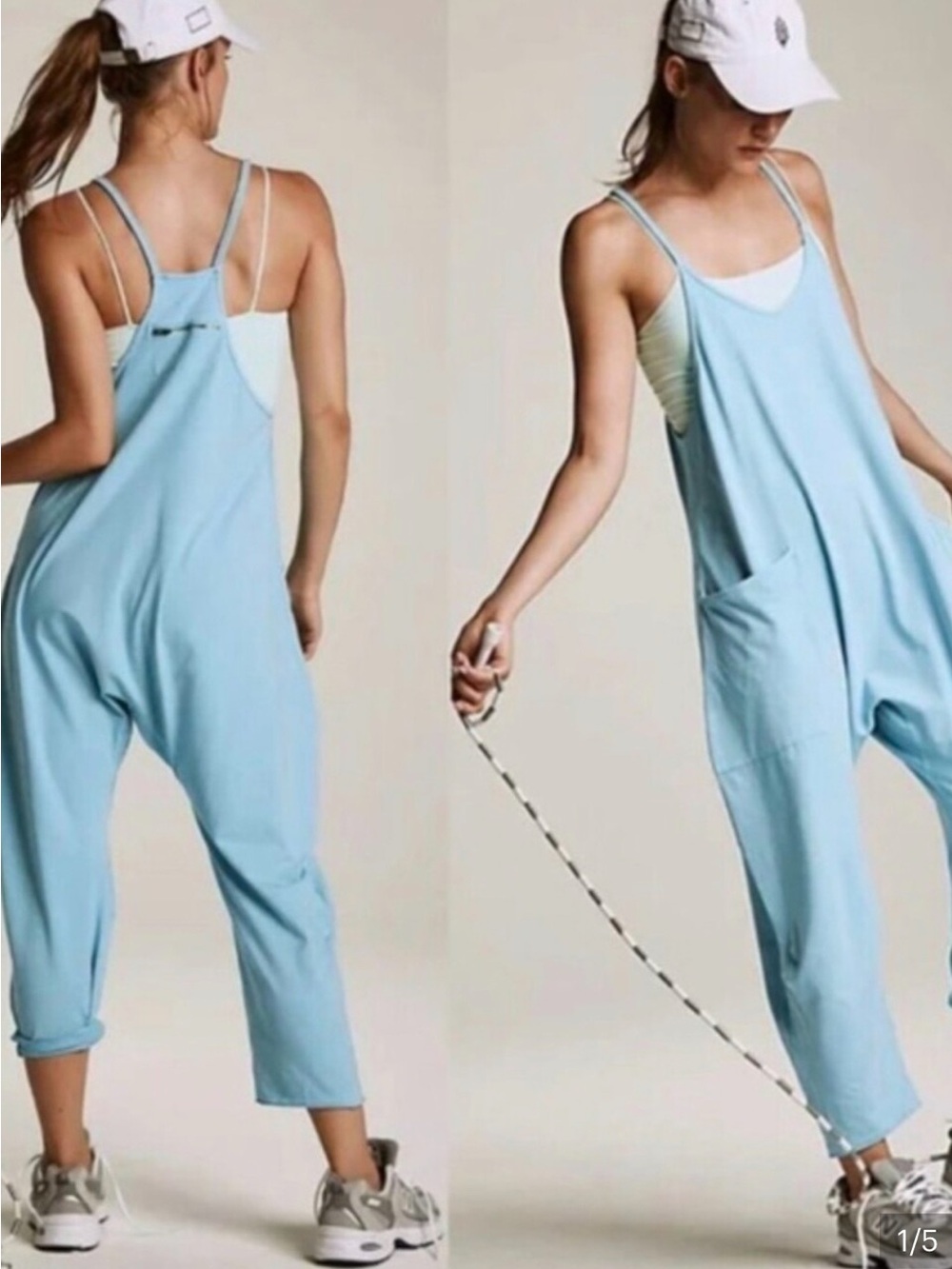 Free People Movement hot shot jumpsuit blue